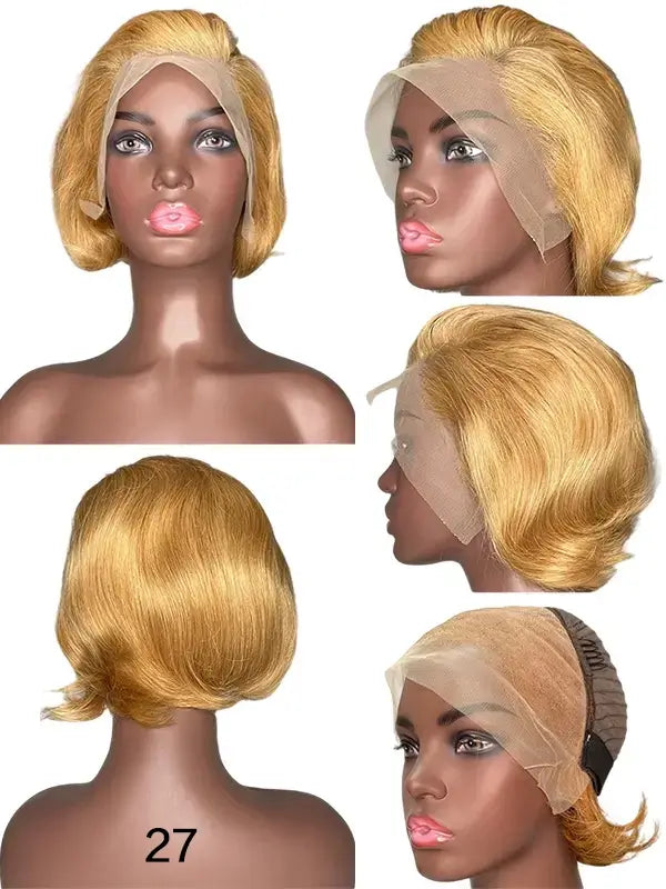 Short Pixie Cut 13x4 Lace Frontal Wig Straight Remy Human Hair