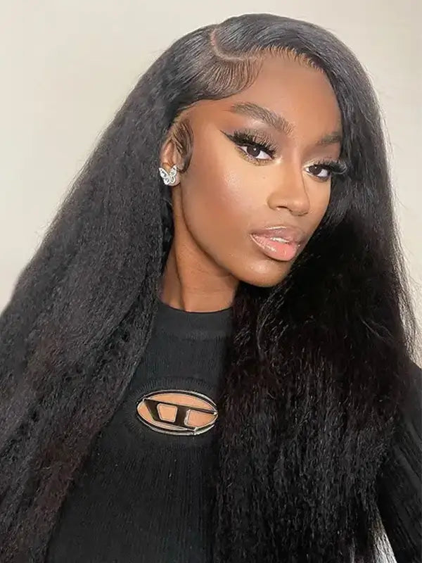 13x4 Lace Frontal Wig 180% Density Kinky Straight Virgin Human Hair