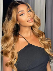 1B/27 Ombre 4x4 13x4 Lace Frontal Wig Body Wave Human Hair