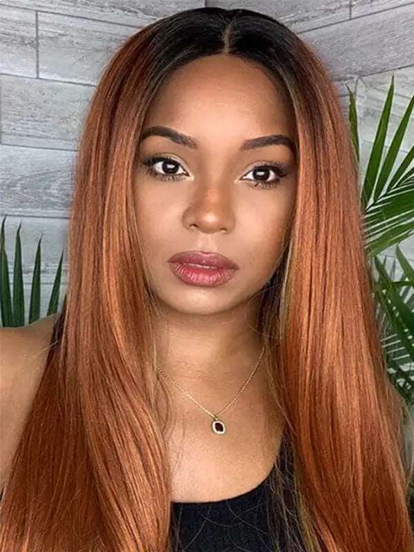 1B/30 Ombre 4x4 13x4 Lace Frontal Wig Straight Human Hair