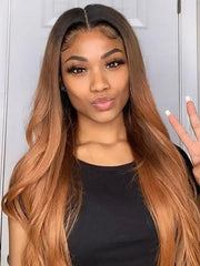 1B/30 Ombre 4x4 13x4 Lace Frontal Wig Straight Human Hair