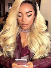 1B/613 Ombre 4x4 13x4 Lace Frontal Wig Body Wave Human Hair