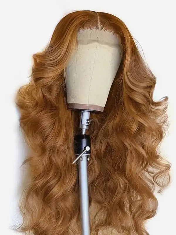 #30 Brown Colored 4x4 13x4 Lace Frontal Body Wave Virgin Human Wig