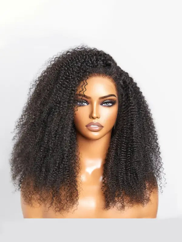 4C Curly Edges Kinky Curly 5x5 13x4 Lace Front Wig with Kinky Baby Hairline