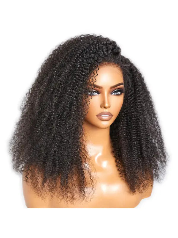 4C Curly Edges Kinky Curly 5x5 13x4 Lace Front Wig with Kinky Baby Hairline