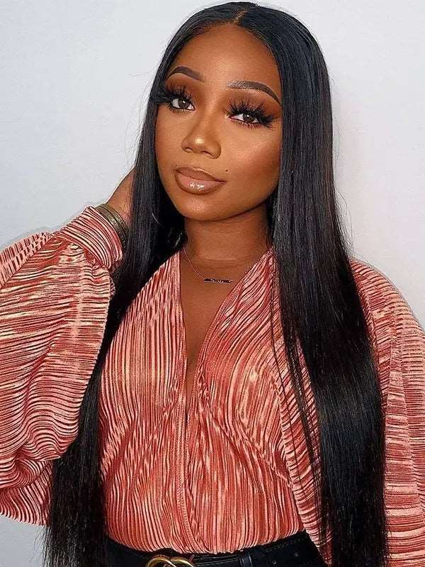 Glueless 4x4 5x5 Lace Closure Wig 180% Density Straight Virgin Human Hair