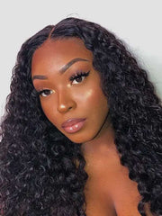 Glueless 4x4 5x5 Lace Closure Wig 180% Density Water Wave Virgin Human Hair