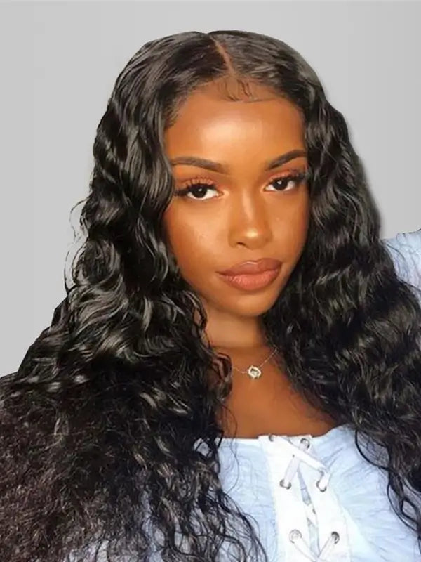 Glueless 4x4 5x5 Lace Closure Wig 180% Density Deep Wave Virgin Human Hair