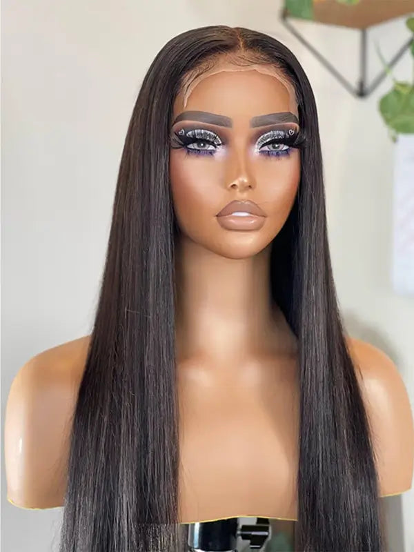 Glueless 4x4 5x5 Lace Closure Wig 180% Density Straight Virgin Human Hair