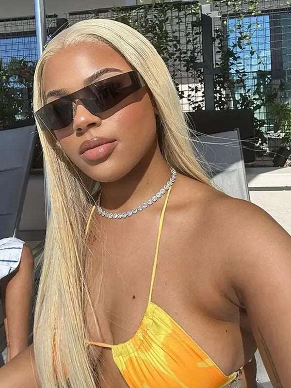 613 Blonde 5x5 13x4 Transparent Lace Straight Virgin Human Hair Wig