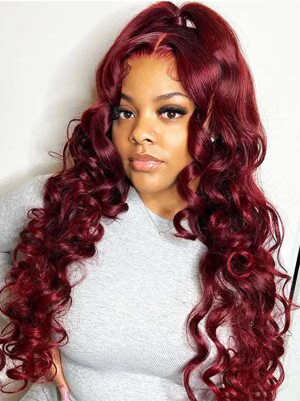 99J Burgundy 4x4 13x4 Lace Frontal Wig Body Wave Virgin Human Hair