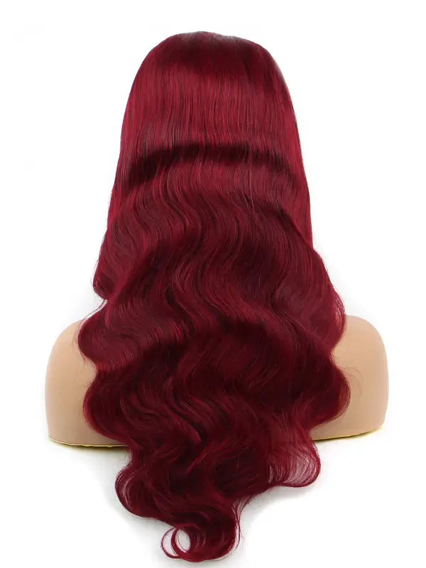 #99j Glueless Burgundy 5x5 Lace Closure Colored Wig Body Wave Virgin Human Hair