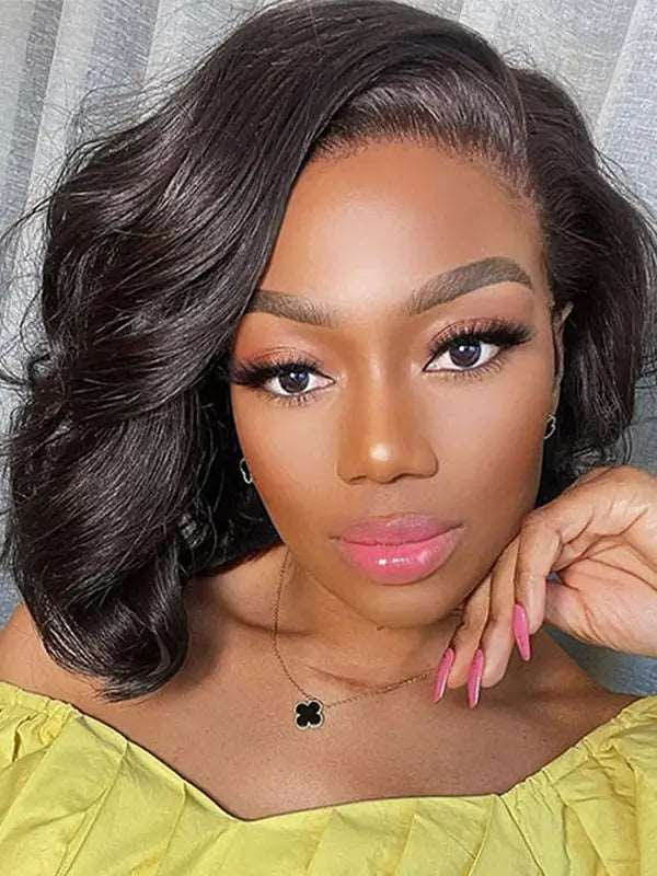 Short Bob Loose Wave 4x4 5x5 13x4 Lace Frontal Wig Human Hair With Pre Plucked Hairline