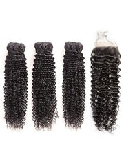 2/3/4 Bundles With 4*4 5*5 Closure Kinky Curly Virgin Hair