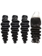 2/3/4 Bundles With 4*4 5*5 Closure Natural Wavy Virgin Hair