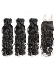 2/3/4 Bundles With 4*4 5*5 Closure Water Wave Virgin Hair