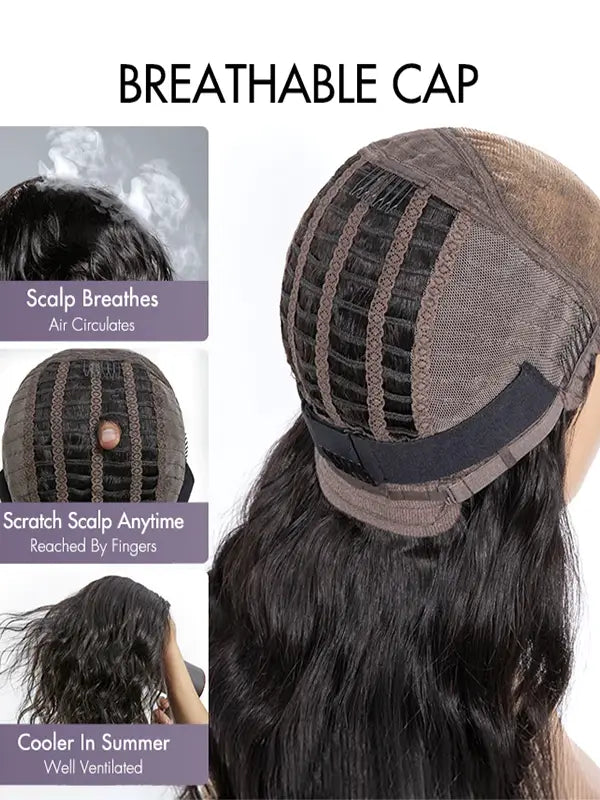 Breathable Cap Highlight Blonde Mix Black Loose Wave 5x5 Closure Lace Wig Human Hair