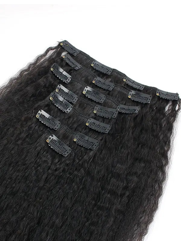 Seamless Clip In Hair Extension Kinky Straight Virgin Human Hair