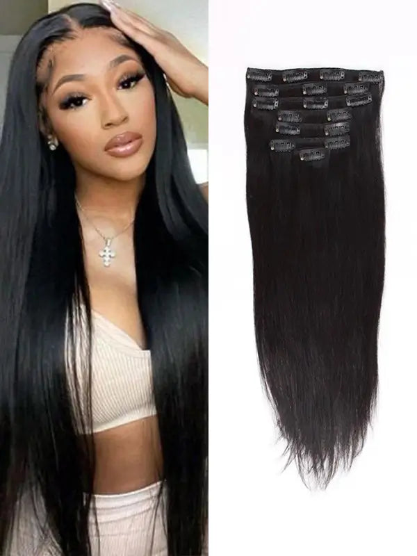 Seamless Clip In Hair Extension Straight Virgin Human Hair