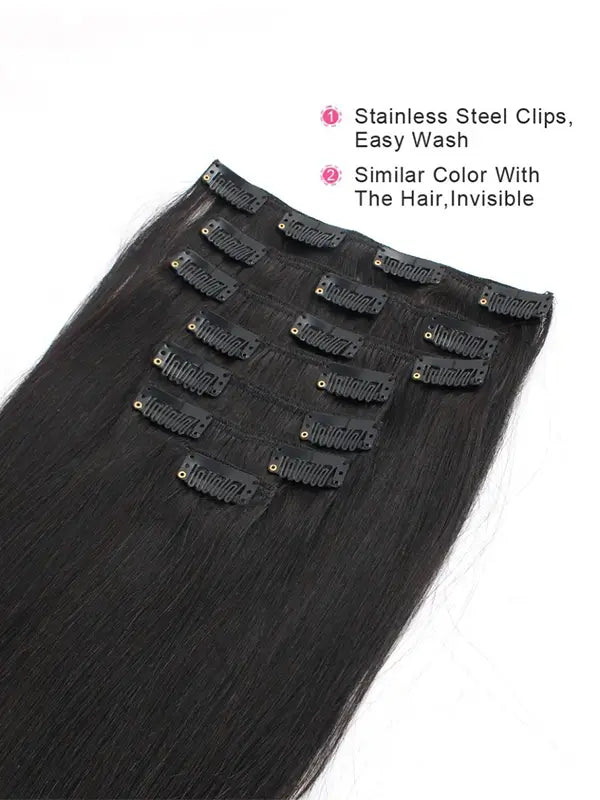 Seamless Clip In Hair Extension Straight Virgin Human Hair