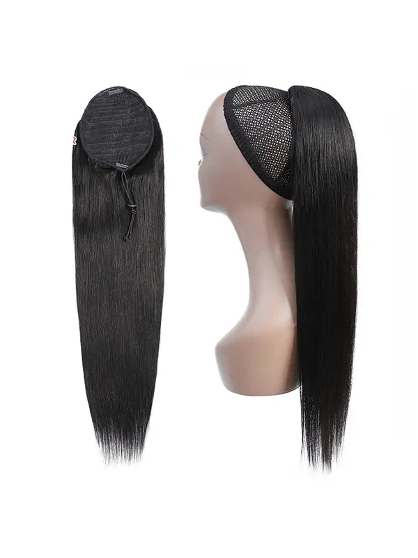 Beginner Friendly Drawstring Ponytail Extensions Virgin Human Hair