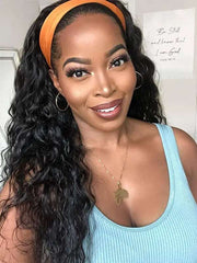 Beginner Friendly Headband Wig Clueless Put On & Go Water Wave Human Hair