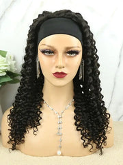 Beginner Friendly Headband Wig Clueless Put On & Go Deep Wave Human Hair