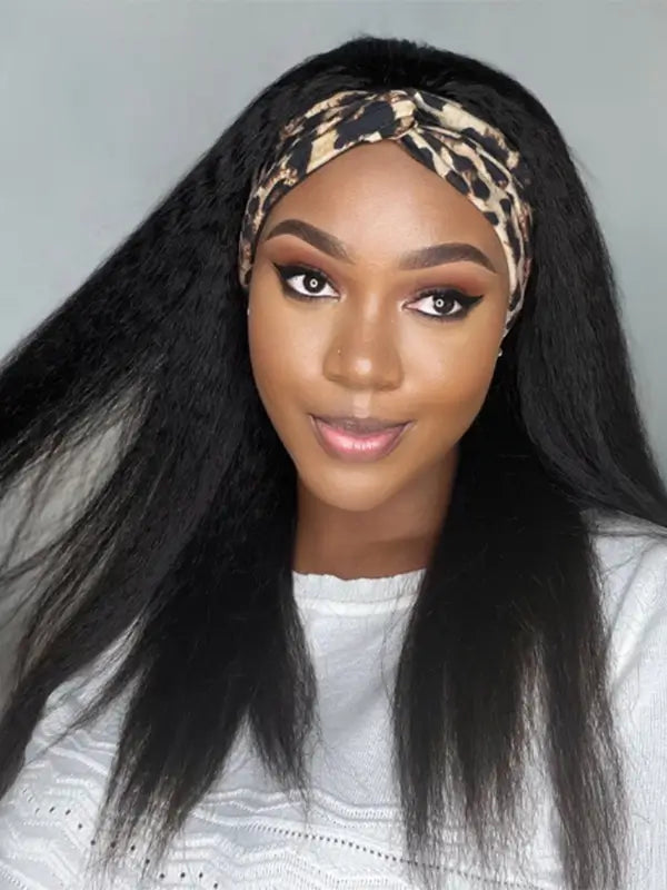 Beginner Friendly Headband Wig Clueless Put On & Go Kinky Straight Human Hair