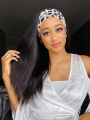 Beginner Friendly Headband Wig Clueless Put On & Go Straight Human Hair