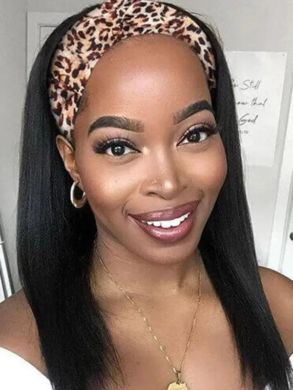 Beginner Friendly Headband Wig Clueless Put On & Go Straight Human Hair