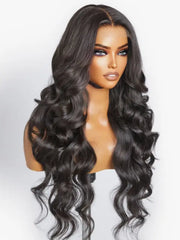 Layered Cut Highlight Loose Body Wave 5x5 Lace Closure Virgin Human Wig