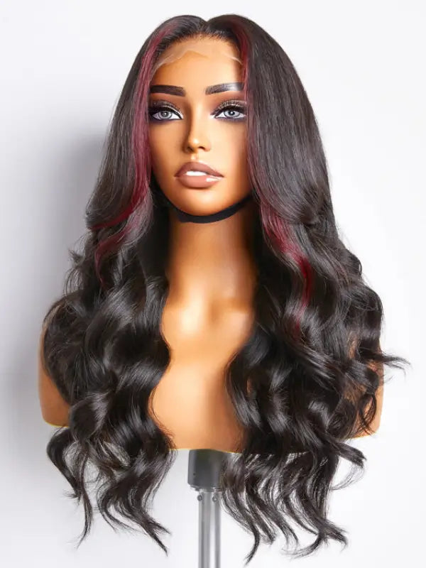 Layered Cut Highlight Loose Body Wave 5x5 Lace Closure Virgin Human Wig