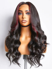 Layered Cut Highlight Loose Body Wave 5x5 Lace Closure Virgin Human Wig