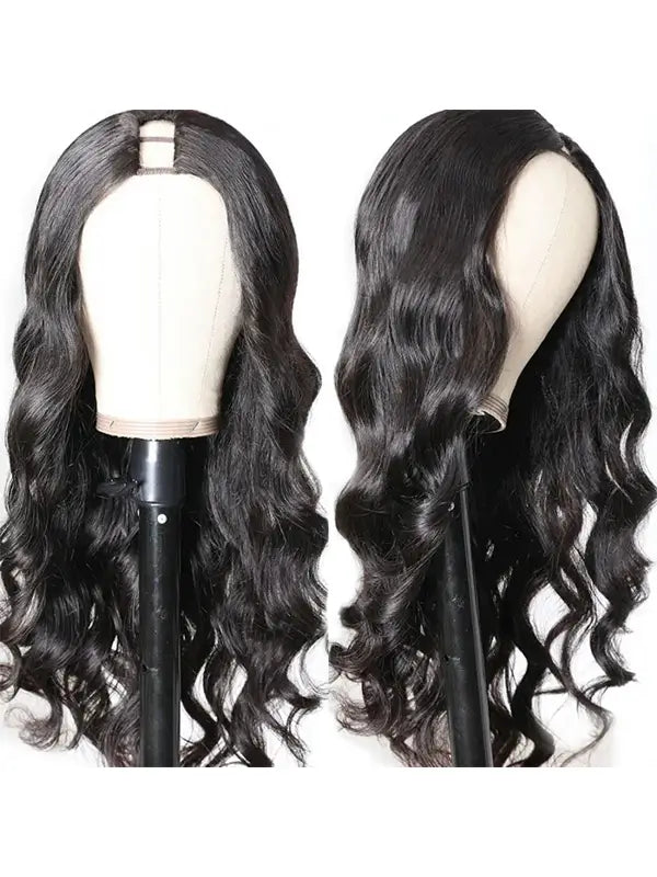 Glueless U Part Wig Body Wave Virgin Human Hair Beginner Friendly