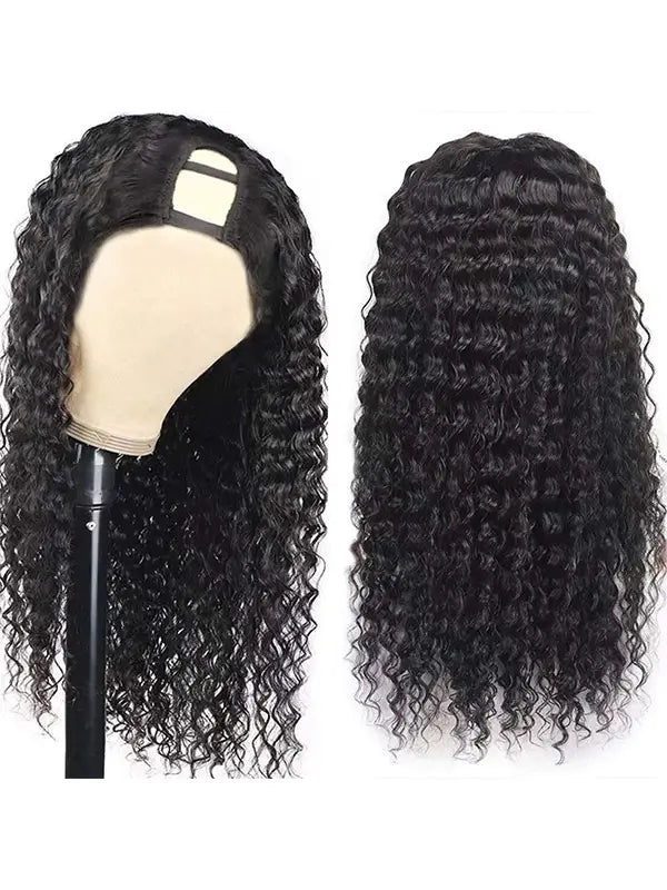 Glueless U Part Wig Deep Virgin Human Hair Beginner Friendly