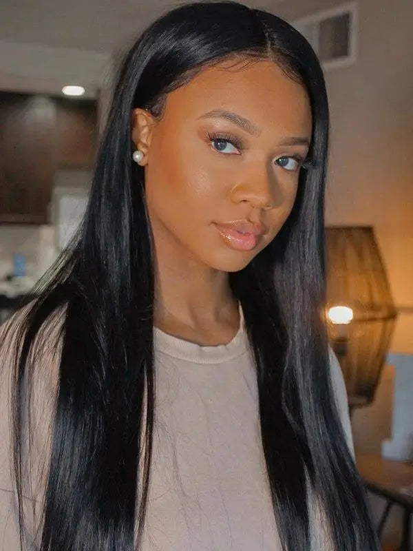 Glueless U Part Wig Straight Virgin Human Hair Beginner Friendly