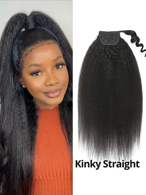 Beginner Friendly Wrap Around Clip In Ponytail Human Hair Extensions